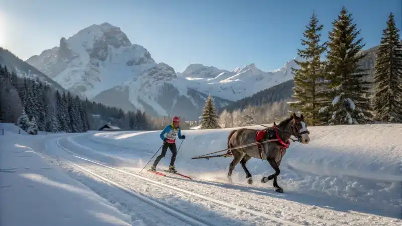 Ski joëring : vivez la glisse autrement avec un cheval